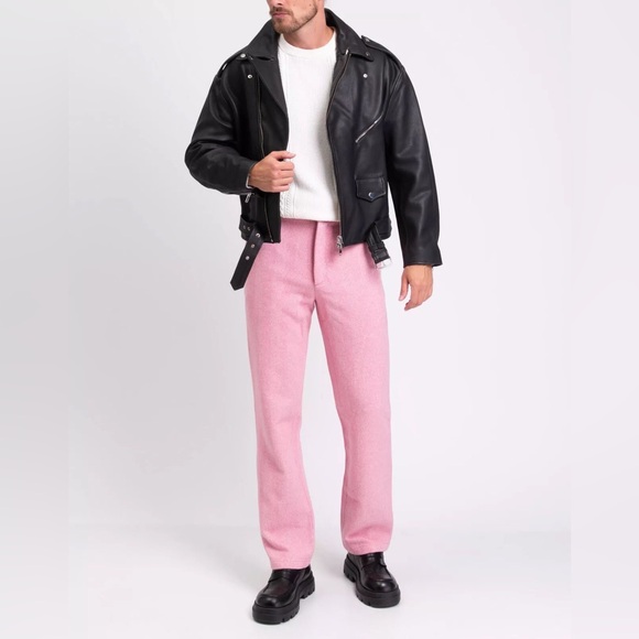 GCDS GIULY COUTURE Chino Trousers Size XL Wool Blend Pink - Picture 11 of 12